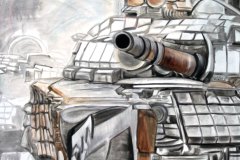Tank, 120 x 100 cm, Öl auf Leinwand, 2013, Teresidi Katerina