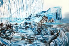 SOLD Schneeschmelze am Nordpol, 130 x 130 cm, Acryl auf Leinwand, Teresidi Katerina, 2017