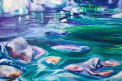 Wald Fluss, 100 x 70 cm, Acryl auf Leinwand, 2017, Teresidi Katerina