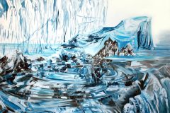 SOLD Gemälde Schneeschmelze am Nordpol, 130 x 130 cm, Acryl auf Leinwand, Teresidi Katerina, 2017