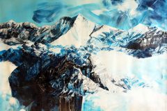Berge über den Wolken, Mischtechnik auf Leinwand,  2017, Teresidi