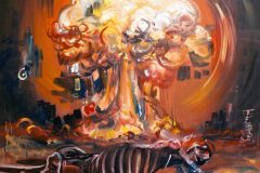 Gemälde Fire, 110 x 95 cm, Öl auf Leinwand, 2020, Teresidi Katerina